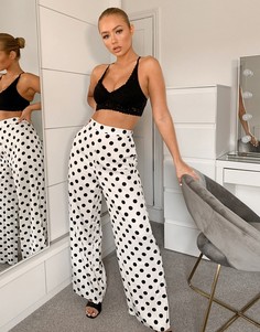 Брюки в горошек с широкими штанинами ASOS DESIGN-Мульти