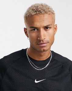 Черная сетчатая футболка с круглым вырезом Nike Air-Черный