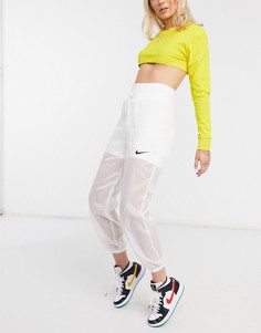 Белые тканые брюки с сетчатым верхним слоем Nike-Белый