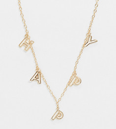 Золотистая цепочка с подвесками из букв "happy" ASOS DESIGN Curve-Золотой