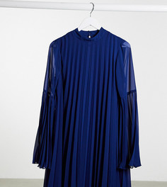 Темно-синее плиссированное платье мини А-силуэта ASOS DESIGN Tall-Темно-синий