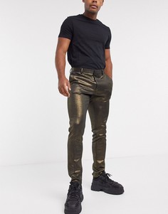 Супероблегающие строгие брюки со змеиным принтом ASOS DESIGN-Черный