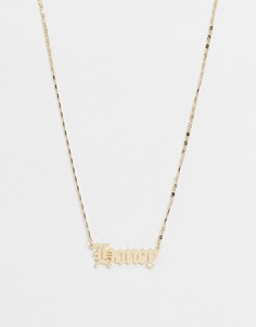 Золотистое ожерелье с подвеской "honey" ASOS DESIGN-Золотой