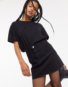 Черная джинсовая юбка Topshop-Черный