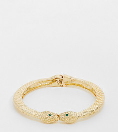 Золотистый браслет-манжет в виде змеи ASOS DESIGN Curve-Золотой
