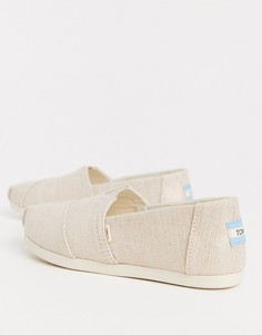 Бежевые туфли на плоской подошве TOMS-Бежевый