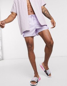 Фиолетовые шорты для плавания в стиле милитари ASOS DESIGN-Фиолетовый