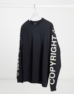Черный лонгслив Diesel T-Just-LS-T14