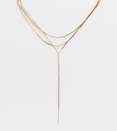 Золотистое ожерелье с цепочками ASOS DESIGN Curve-Золотой