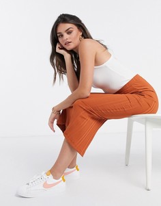 Юбка миди рыжего цвета в рубчик ASOS DESIGN-Красный