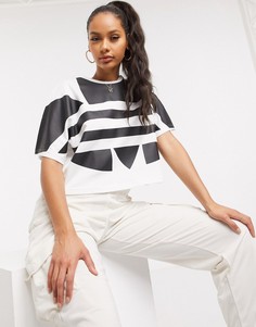 Футболка с логотипом белого/черного цвета adidas Originals-Белый
