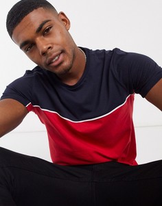 Сине-красная футболка колор блок с окантовкой Brave Soul-Мульти