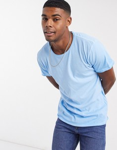 Голубая футболка с отворотами Brave Soul-Синий