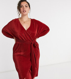 Эксклюзивное платье миди с запахом ASOS DESIGN Curve-Красный