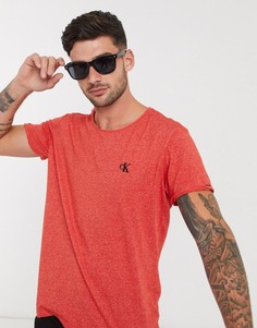 Футболка с необработанным краем Calvin Klein Jeans-Красный