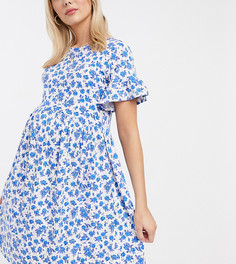 Платье мини с цветочным принтом Wednesdays Girl Maternity-Синий