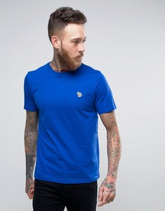 Синяя узкая футболка с логотипом-зеброй PS by Paul Smith-Синий