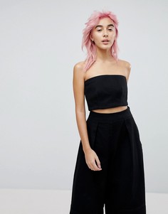 Черный джинсовый топ-бандо ASOS DESIGN