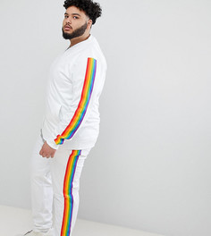 Джоггеры скинни с разноцветной полосой по бокам ASOS DESIGN Plus-Белый