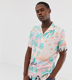 Розовая рубашка классического кроя с цветочным принтом ASOS DESIGN Tall-Розовый