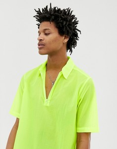 Свободная неоново-желтая рубашка из нейлона ASOS DESIGN-Желтый