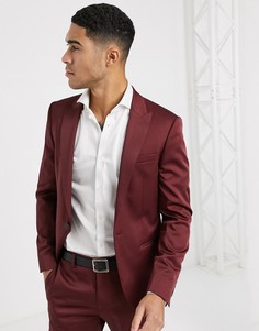 Бордовый зауженный пиджак River Island-Красный