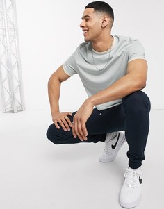 Серая футболка из органического хлопка с контрастной окантовкой ASOS DESIGN-Серый