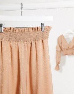 Атласные широкие брюки от комплекта ASOS DESIGN-Красный