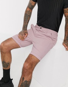 Розовые супероблегающие шорты чиносы ASOS DESIGN-Розовый