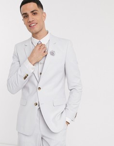 Серый пиджак зауженного кроя ASOS DESIGN wedding