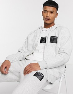 Худи серого цвета на молнии adidas Originals SPRT-Серый