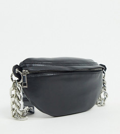Черная полиуретановая сумка-кошелек на пояс ASOS DESIGN CURVE-Черный