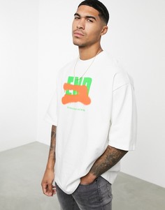 Белый свитшот в стиле oversized с принтом ASOS DESIGN