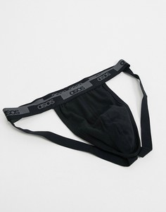 Черные трусы-джоки с логотипом на поясе ASOS DESIGN-Черный