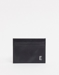 Кожаный кошелек для карт с инициалом "E" Peter Werth-Черный