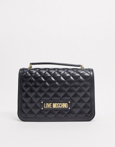 Черная стеганая сумка на плечо Love Moschino-Черный
