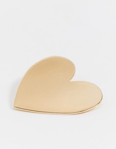 Золотистая заколка для волос в форме сердца ASOS DESIGN-Золотой