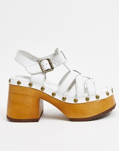 Белые сандалии на платформе с ремешками Jeffrey Campbell-Белый