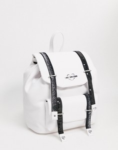 Черный рюкзак с ремешками Love Moschino-Белый