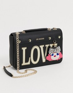 Черная сумка на плечо с логотипом Love Moschino-Черный