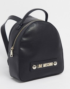 Черный рюкзак с шарфом Love Moschino