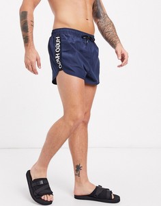 Темно-синие шорты для плавания с логотипом HUGO bodywear-Темно-синий