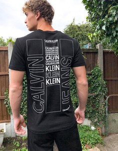 Черная футболка с принтом на спине Calvin Klein Jeans-Черный