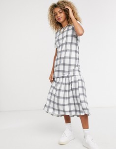 Свободное платье миди в клетку Urban Threads-Мульти