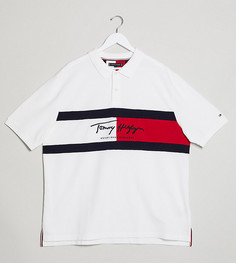 Белая футболка-поло узкого кроя с логотипом Tommy Hilfiger Big and Tall-Белый