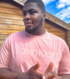 Розовая футболка с логотипом Calvin Klein Big and Tall эксклюзивно для ASOS-Розовый