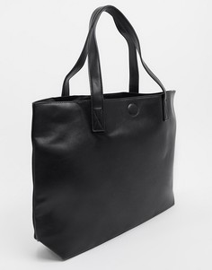 Черная широкая сумка-тоут My Accessories London-Черный