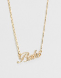 Золотистое ожерелье с подвеской "Babe" ASOS DESIGN-Золотой