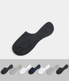 7 пар невидимых носков (черные, белые, темно-синие, серые) ASOS DESIGN-Мульти