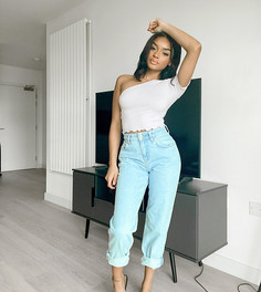Ярко-голубые джинсы в винтажном стиле ASOS DESIGN Petite-Синий